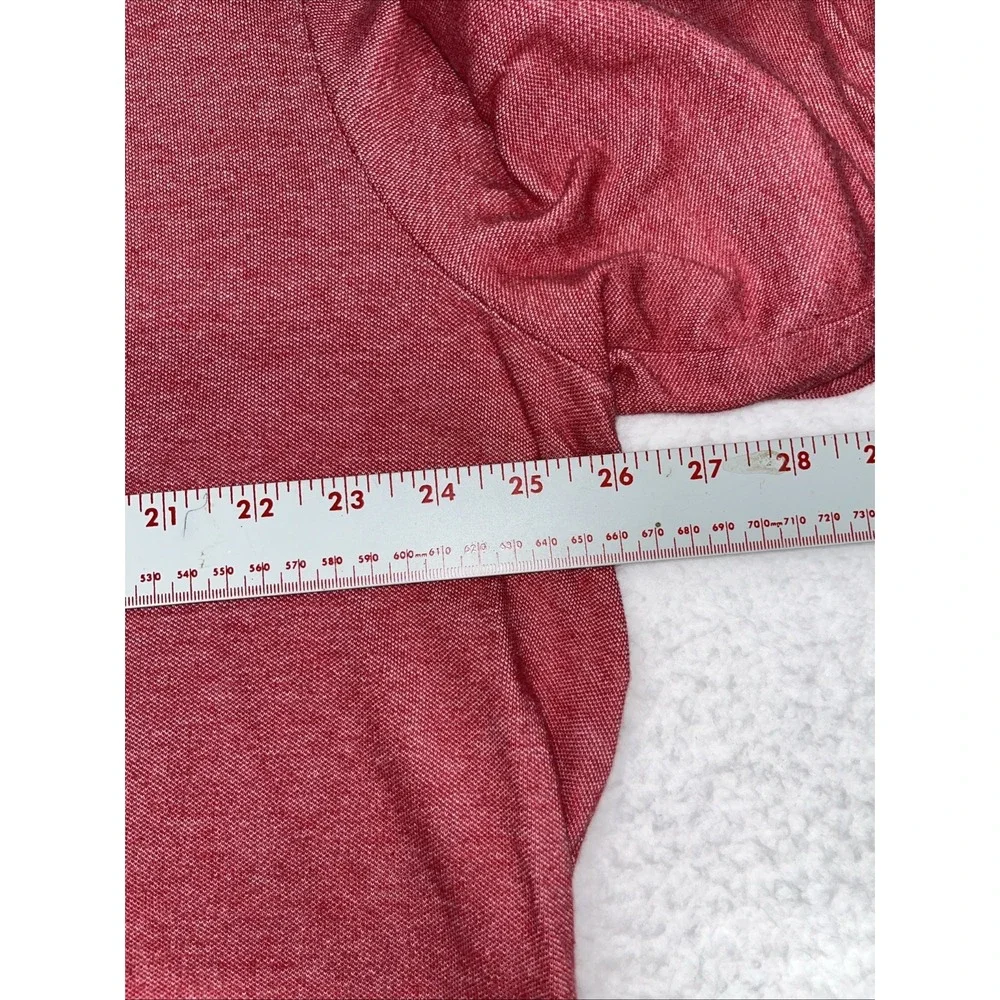Crown & Ivy Mens Red Heathered Quarter Zip Pullover Sweater Mock Neck XL